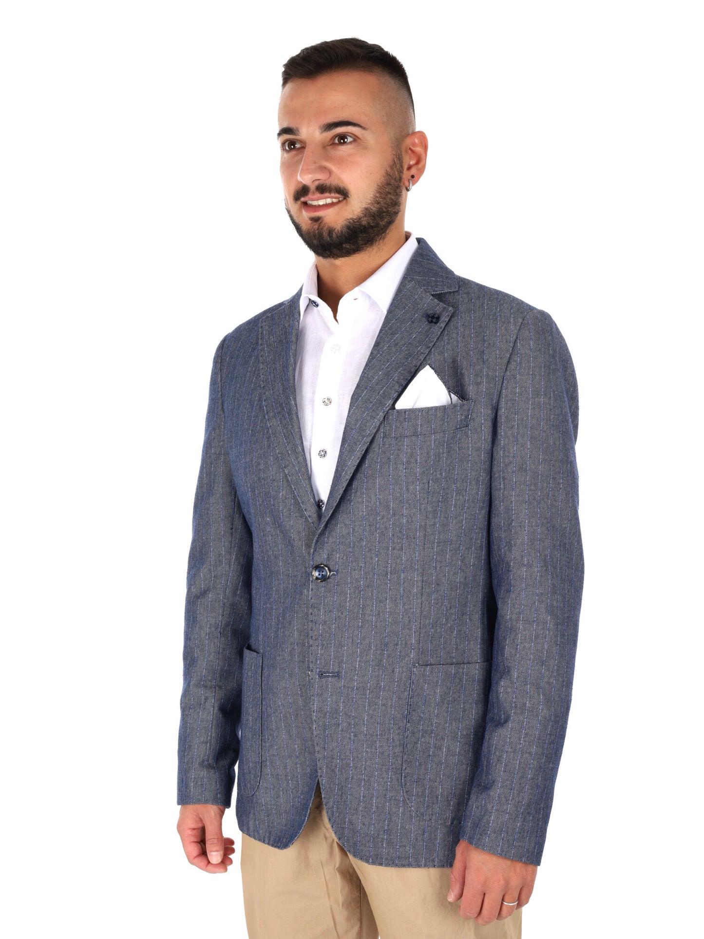 Giacca in denim FB da uomo per primavera-estate eleganza casual