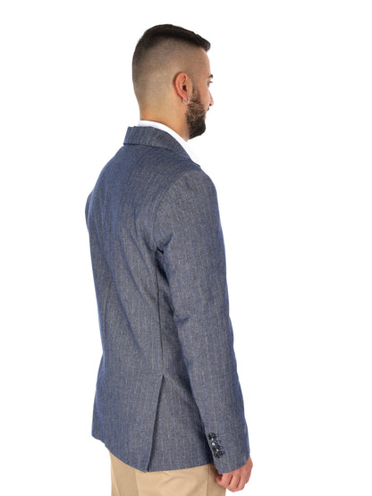 Giacca in denim FB da uomo per primavera-estate eleganza casual