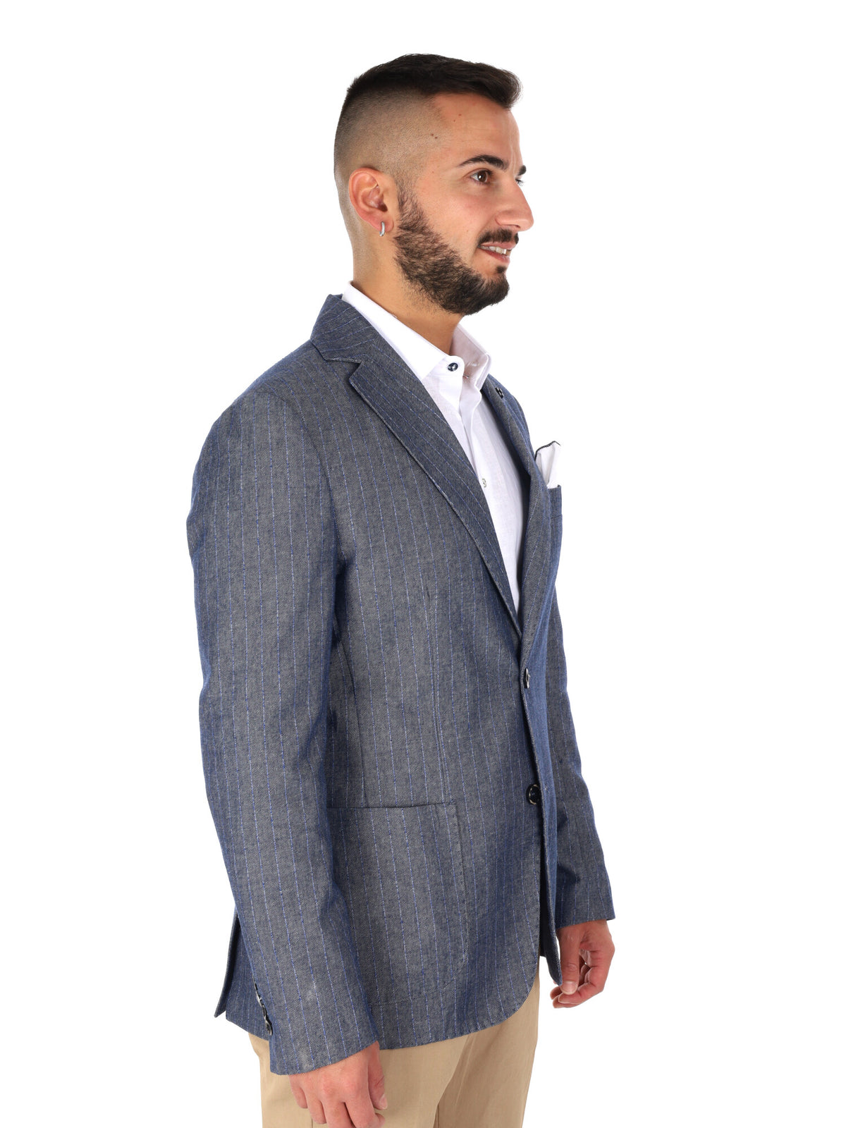 F.b. giacca righe da uomo jeans
