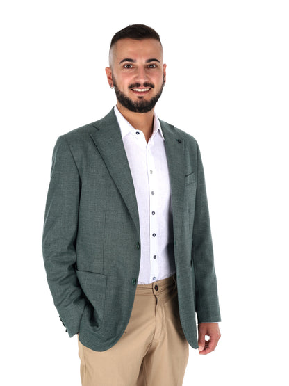 Giacca elegante da uomo FB verde per primavera estate 2026