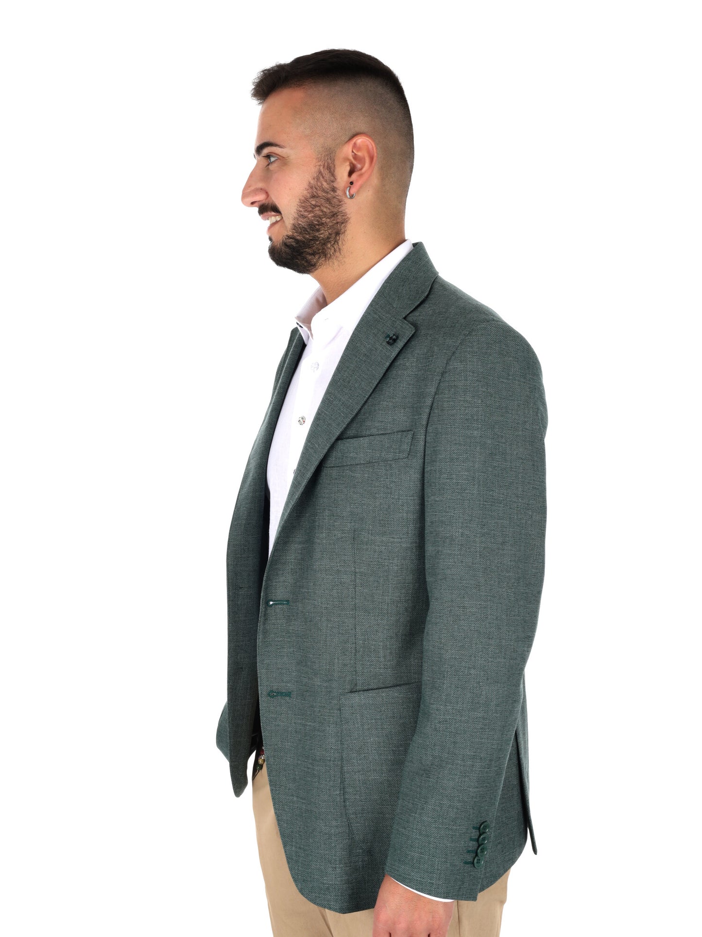 Giacca elegante da uomo FB verde per primavera estate 2026