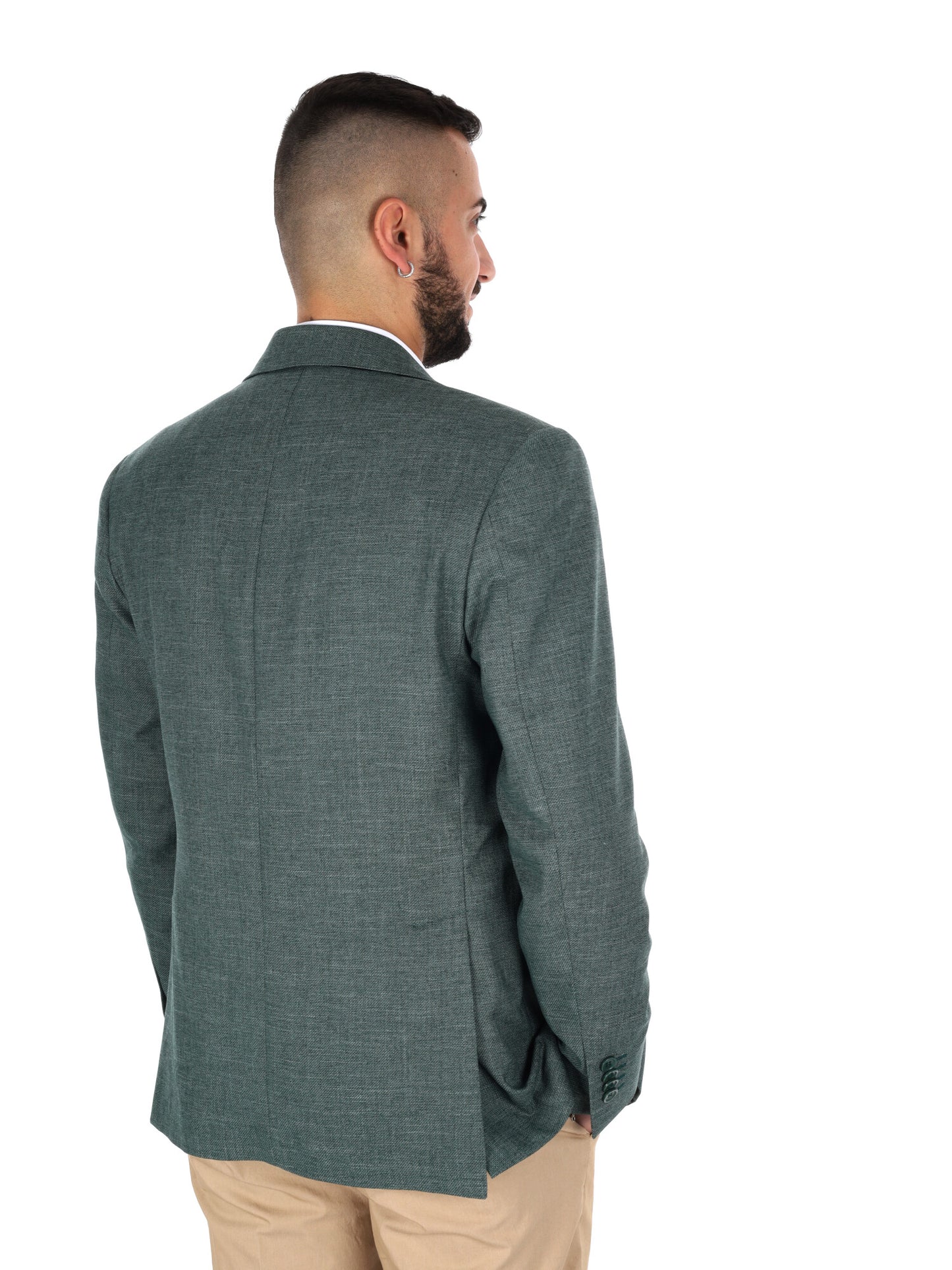 Giacca elegante da uomo FB verde per primavera estate 2026