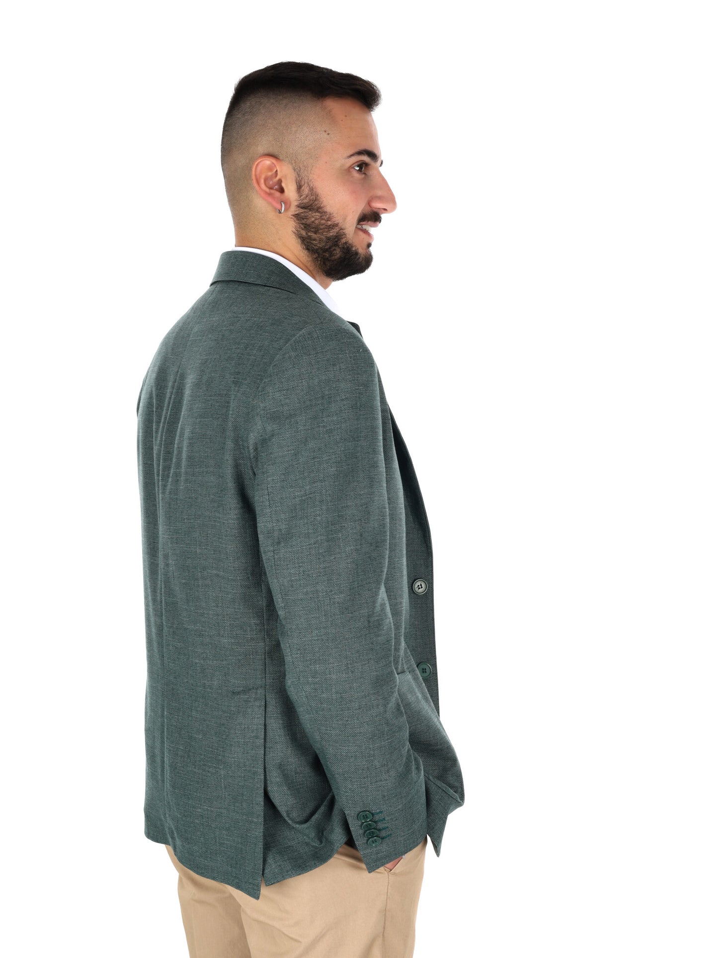 Giacca elegante da uomo FB verde per primavera estate 2026
