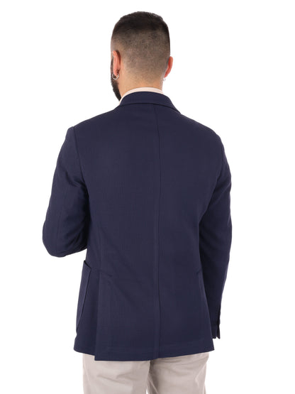 Giacca maglia blu da uomo FB per primavera-estate casual
