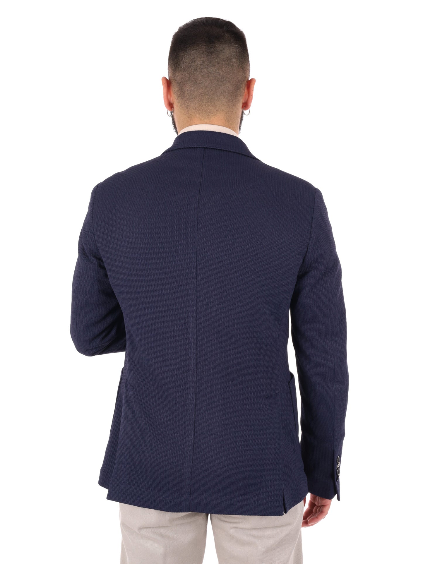 Giacca maglia blu da uomo FB per primavera-estate casual