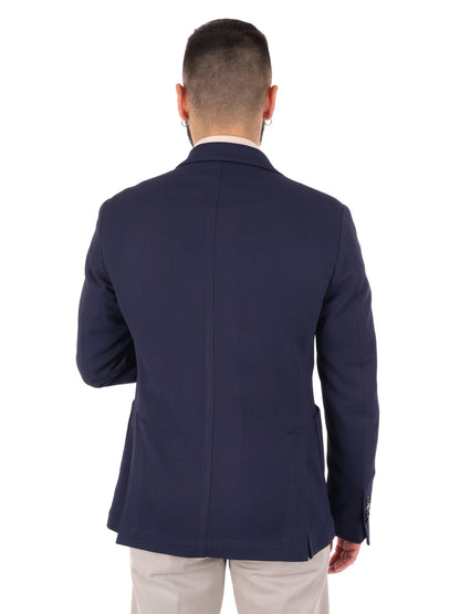 Giacca maglia blu da uomo FB per primavera-estate casual