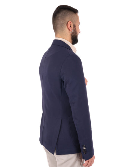 Giacca maglia blu da uomo FB per primavera-estate casual