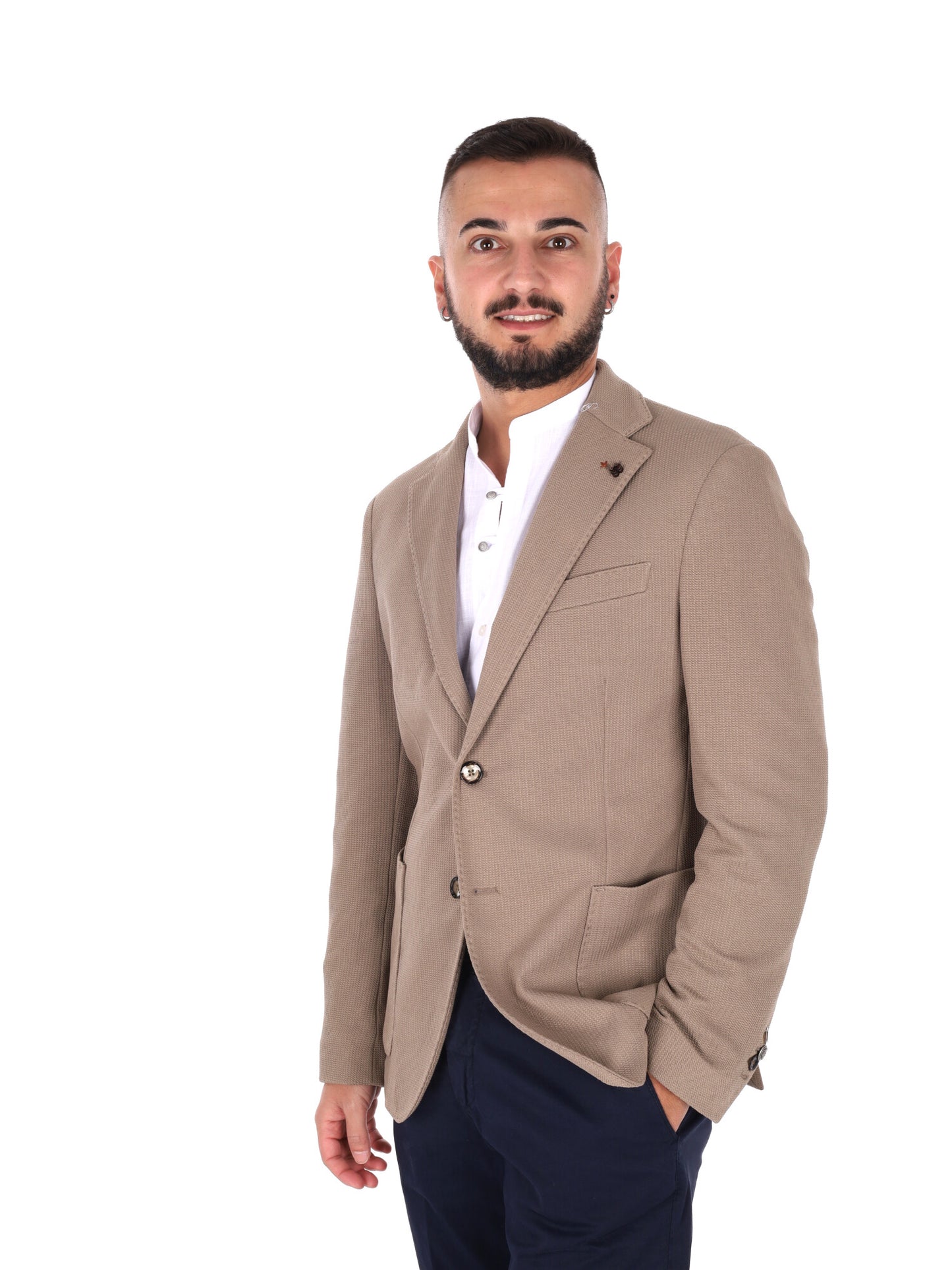 FB giacca maglia da uomo in colore fango per primavera estate