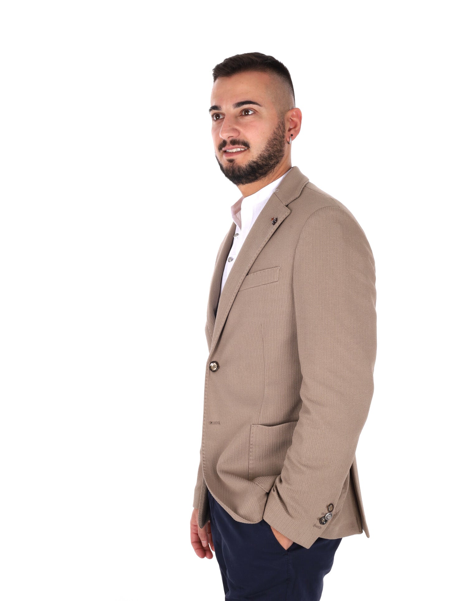 FB giacca maglia da uomo in colore fango per primavera estate