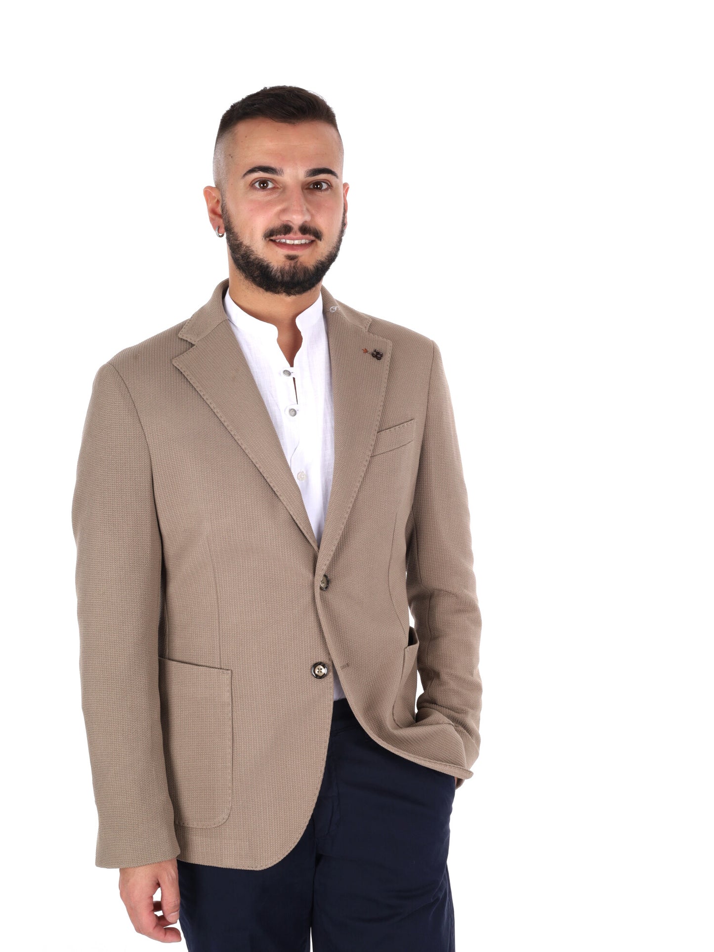FB giacca maglia da uomo in colore fango per primavera estate