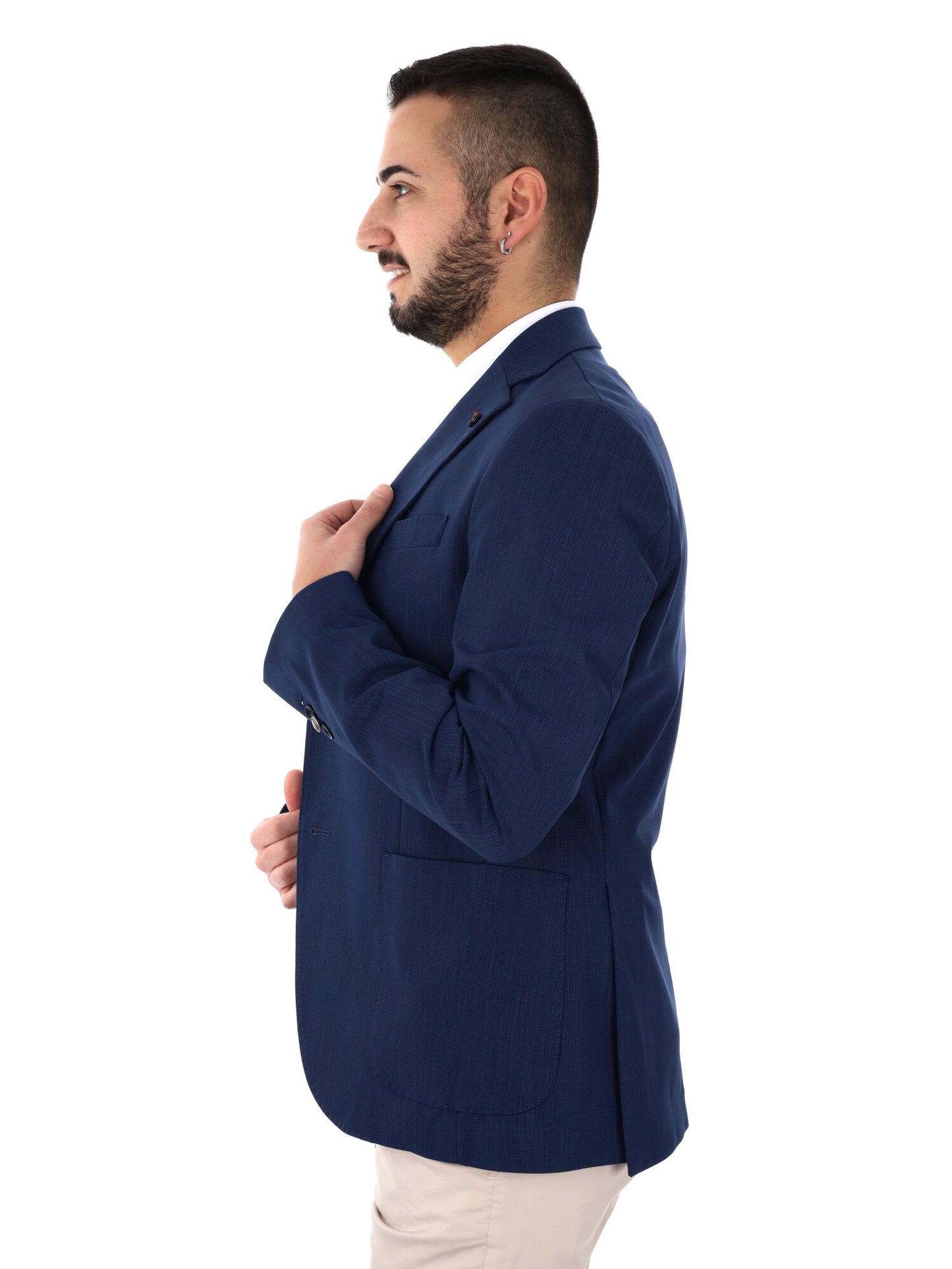 Giacca blu da uomo FB elegante e versatile per la stagione primavera-estate