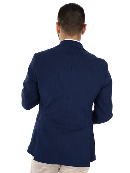 Giacca blu da uomo FB elegante e versatile per la stagione primavera-estate