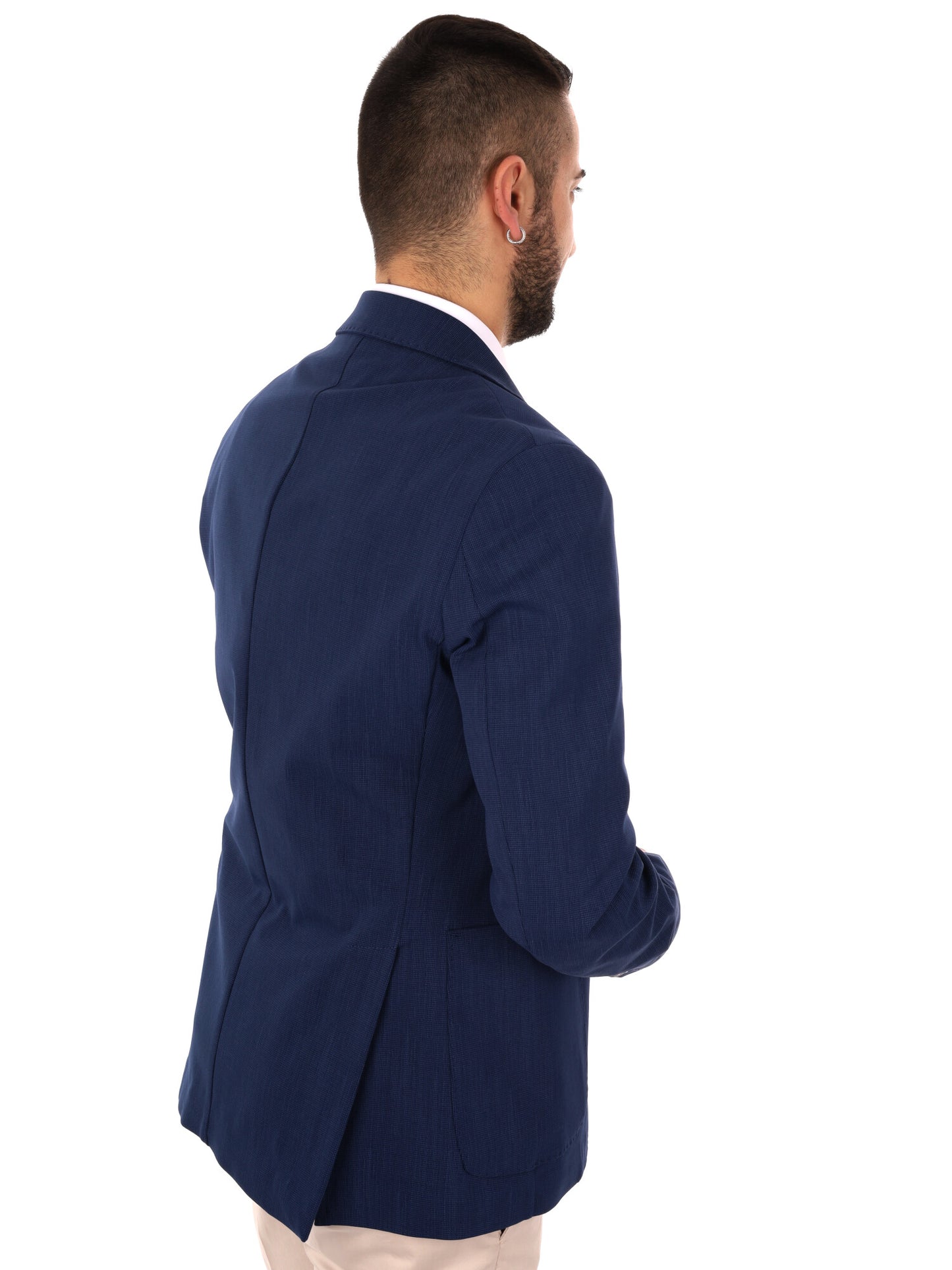 Giacca blu da uomo FB elegante e versatile per la stagione primavera-estate