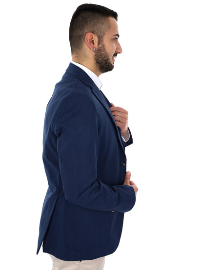Giacca blu da uomo FB elegante e versatile per la stagione primavera-estate
