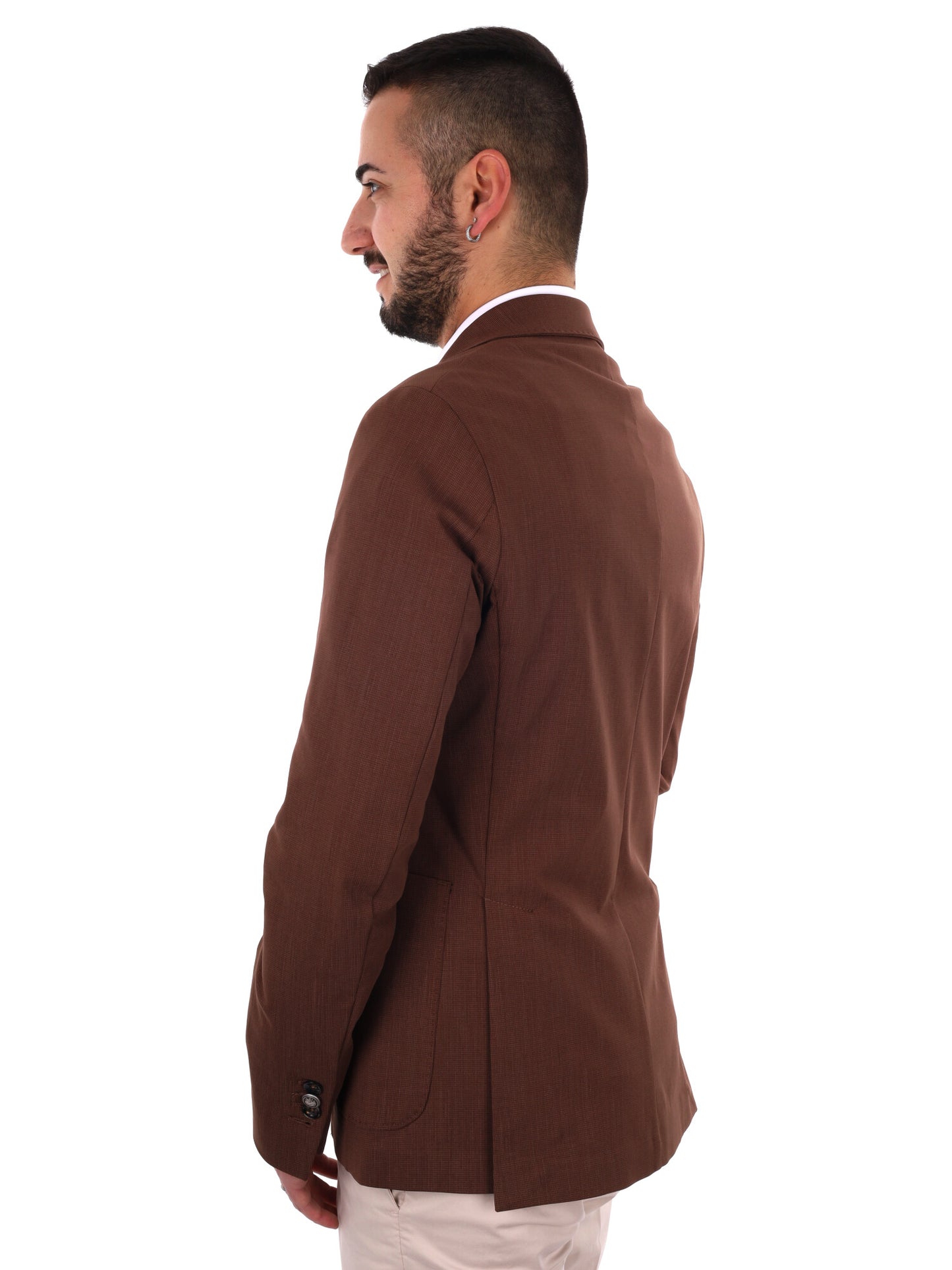 Giacca blazer elegante da uomo color marrone Fb per uso civile