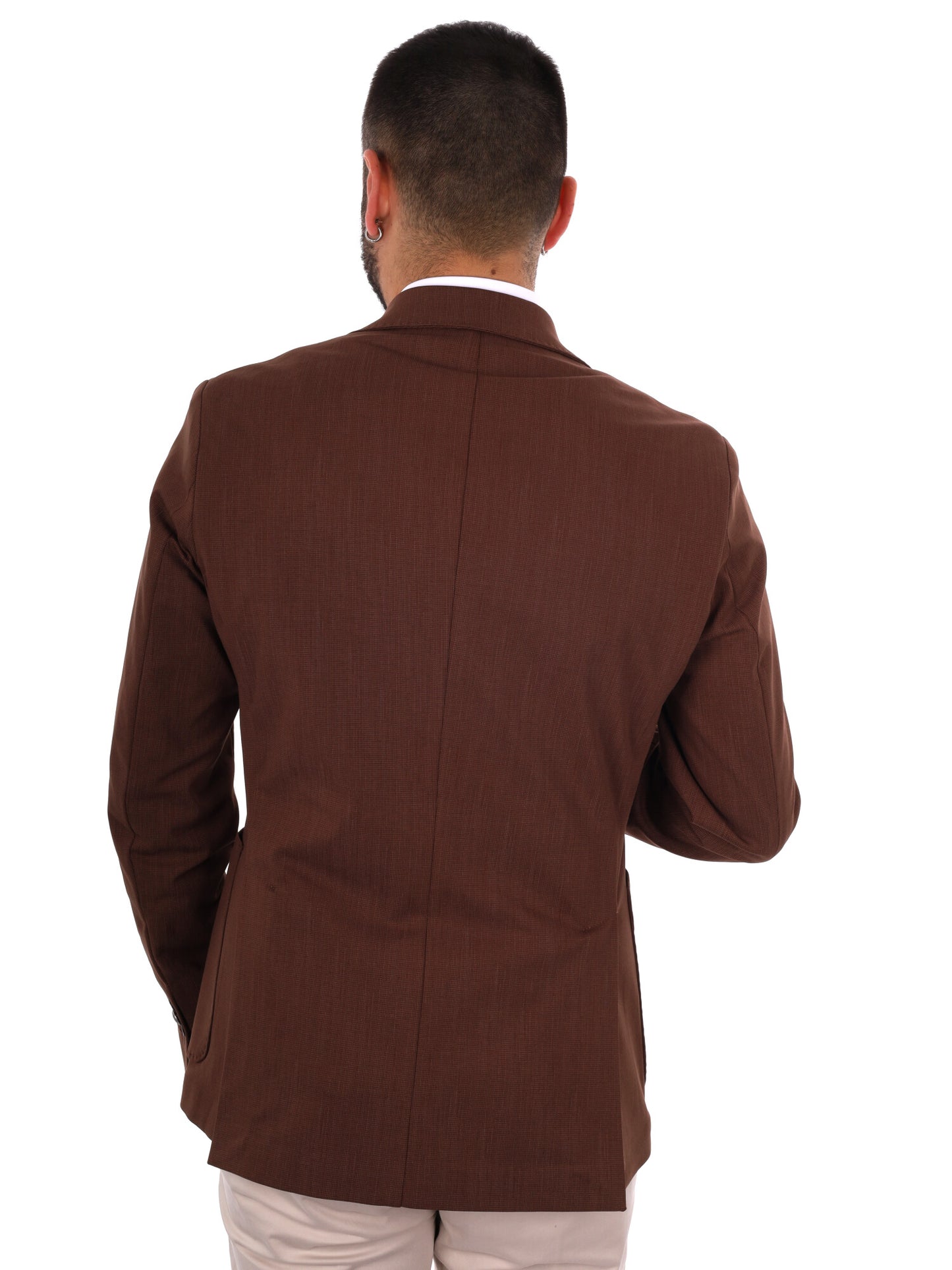 Giacca blazer elegante da uomo color marrone Fb per uso civile