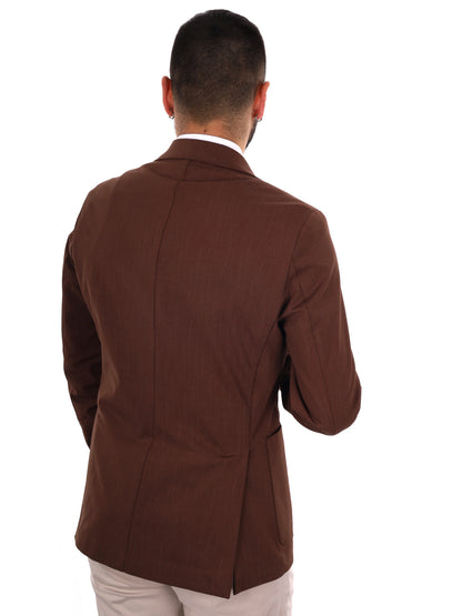 Giacca blazer elegante da uomo color marrone Fb per uso civile