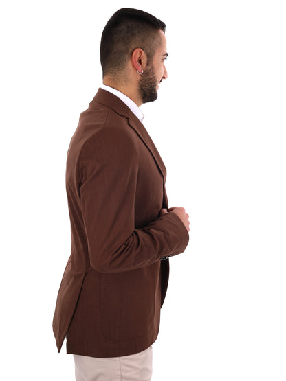 Giacca blazer elegante da uomo color marrone Fb per uso civile
