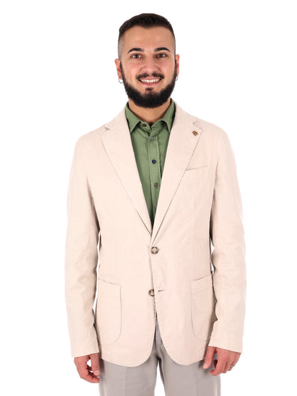 Giacca uomo FB beige dallo stile elegante per la primavera-estate
