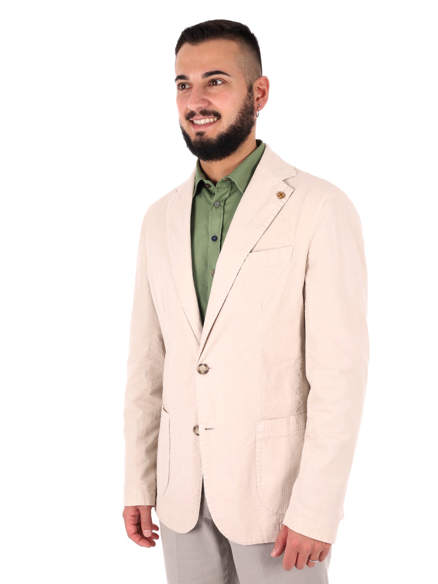 Giacca uomo FB beige dallo stile elegante per la primavera-estate