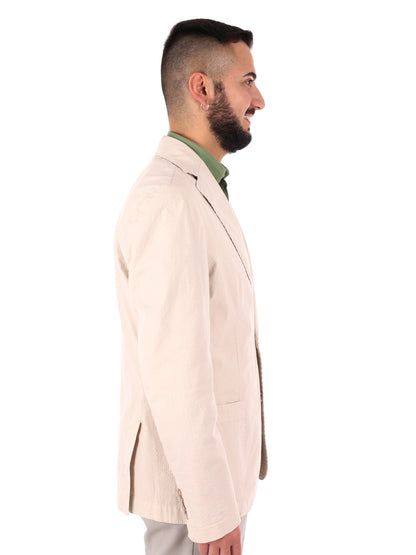Giacca uomo FB beige dallo stile elegante per la primavera-estate