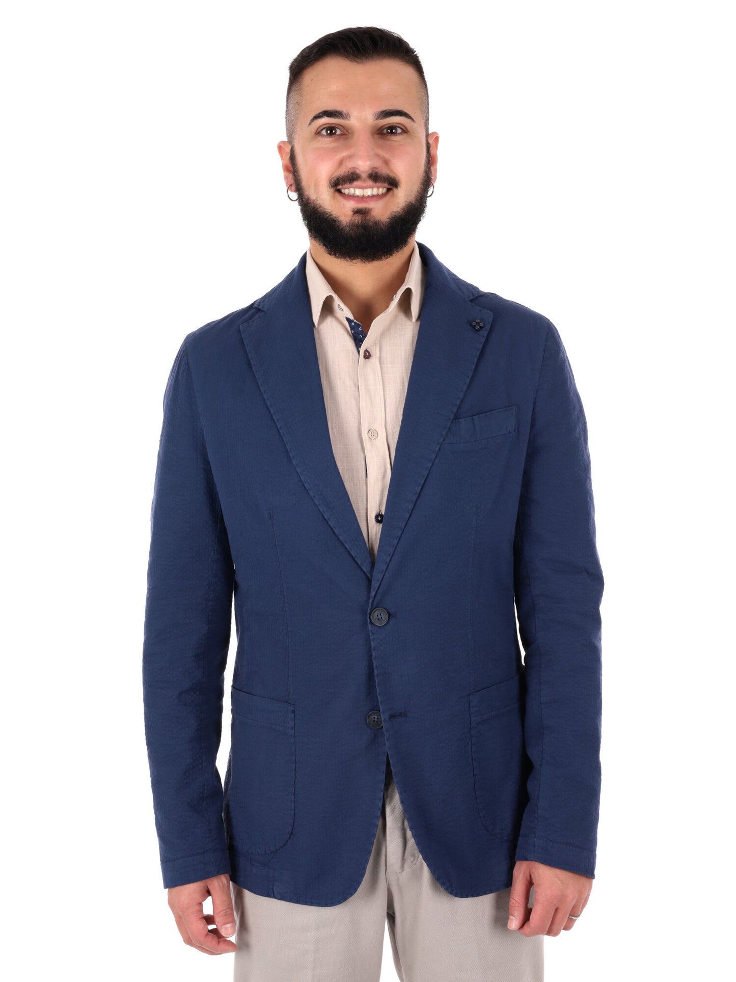 Giacca blu da uomo FB S1195 elegante per primavera-estate