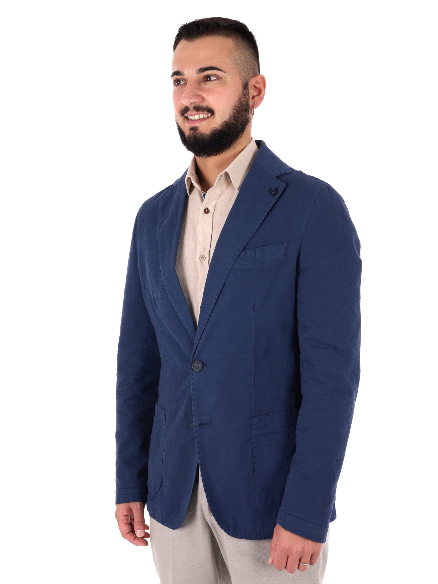 Giacca blu da uomo FB S1195 elegante per primavera-estate