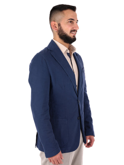Giacca blu da uomo FB S1195 elegante per primavera-estate