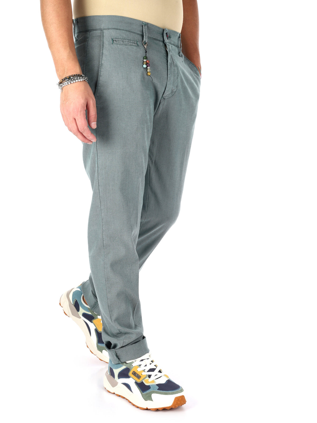 F.b. pantalone fanta da uomo verde gucci