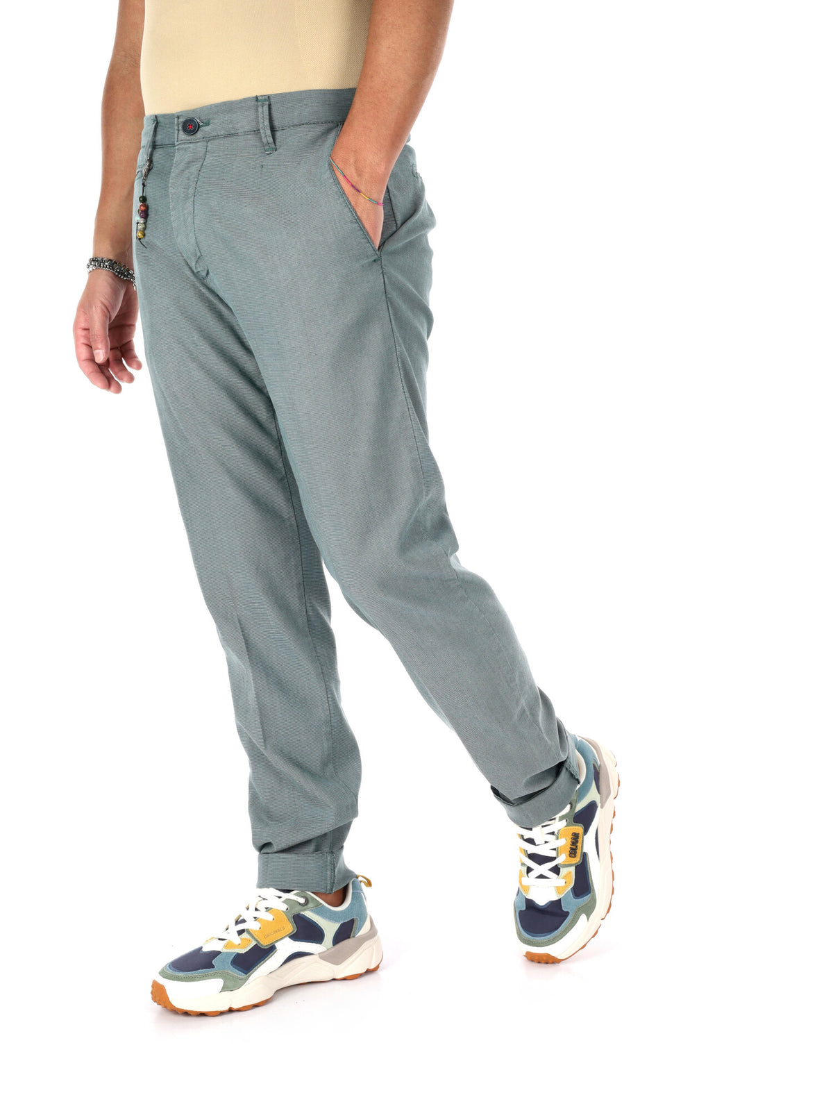 F.b. pantalone fanta da uomo verde gucci