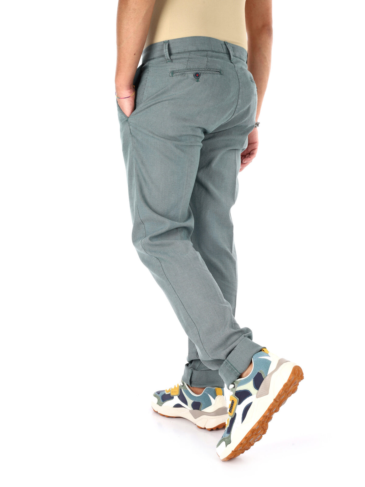 F.b. pantalone fanta da uomo verde gucci