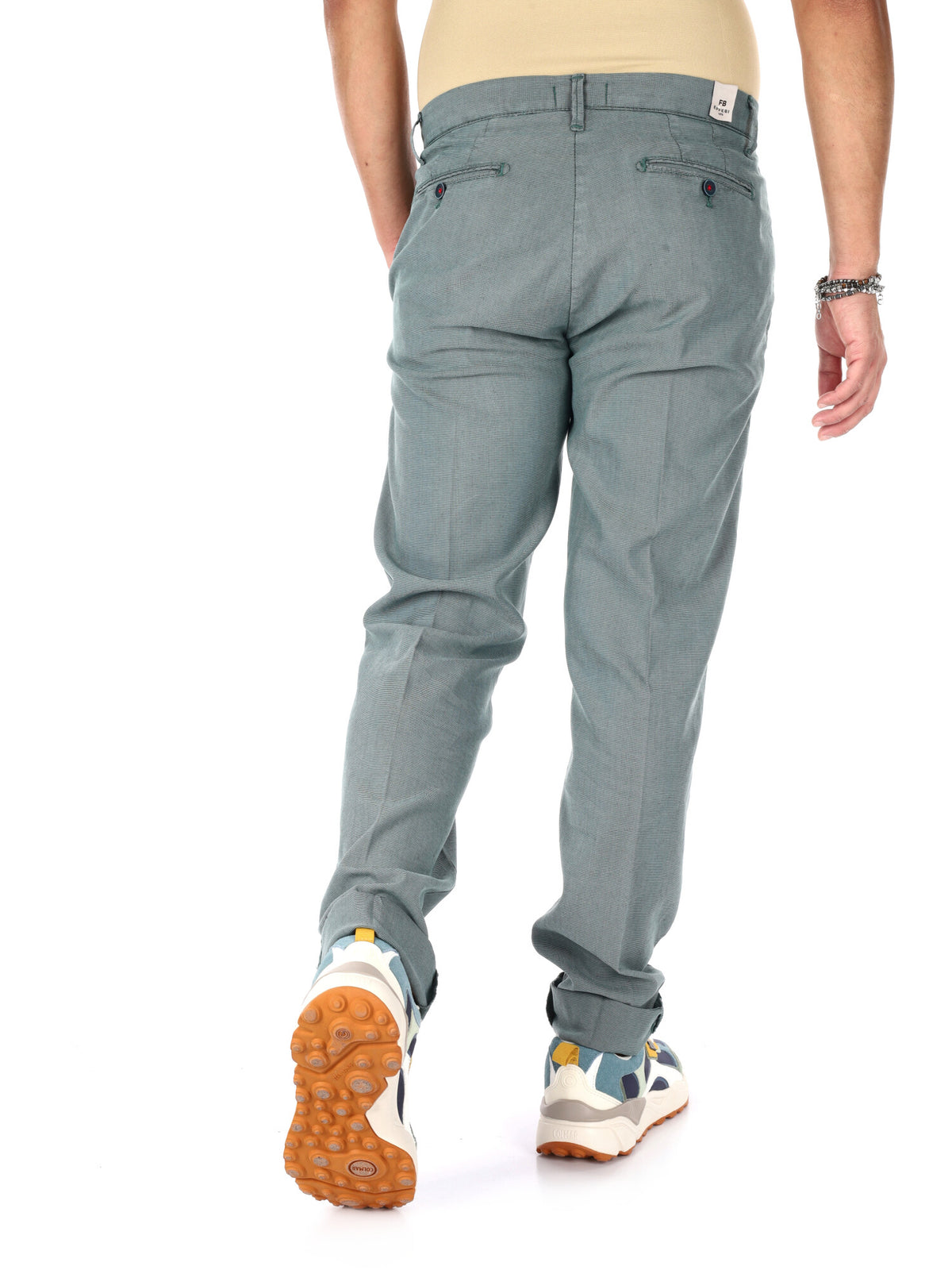 F.b. pantalone fanta da uomo verde gucci