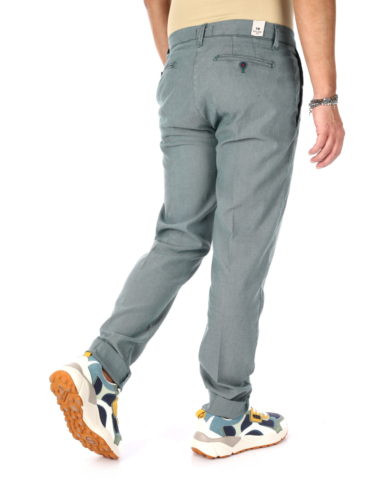 F.b. pantalone fanta da uomo verde gucci