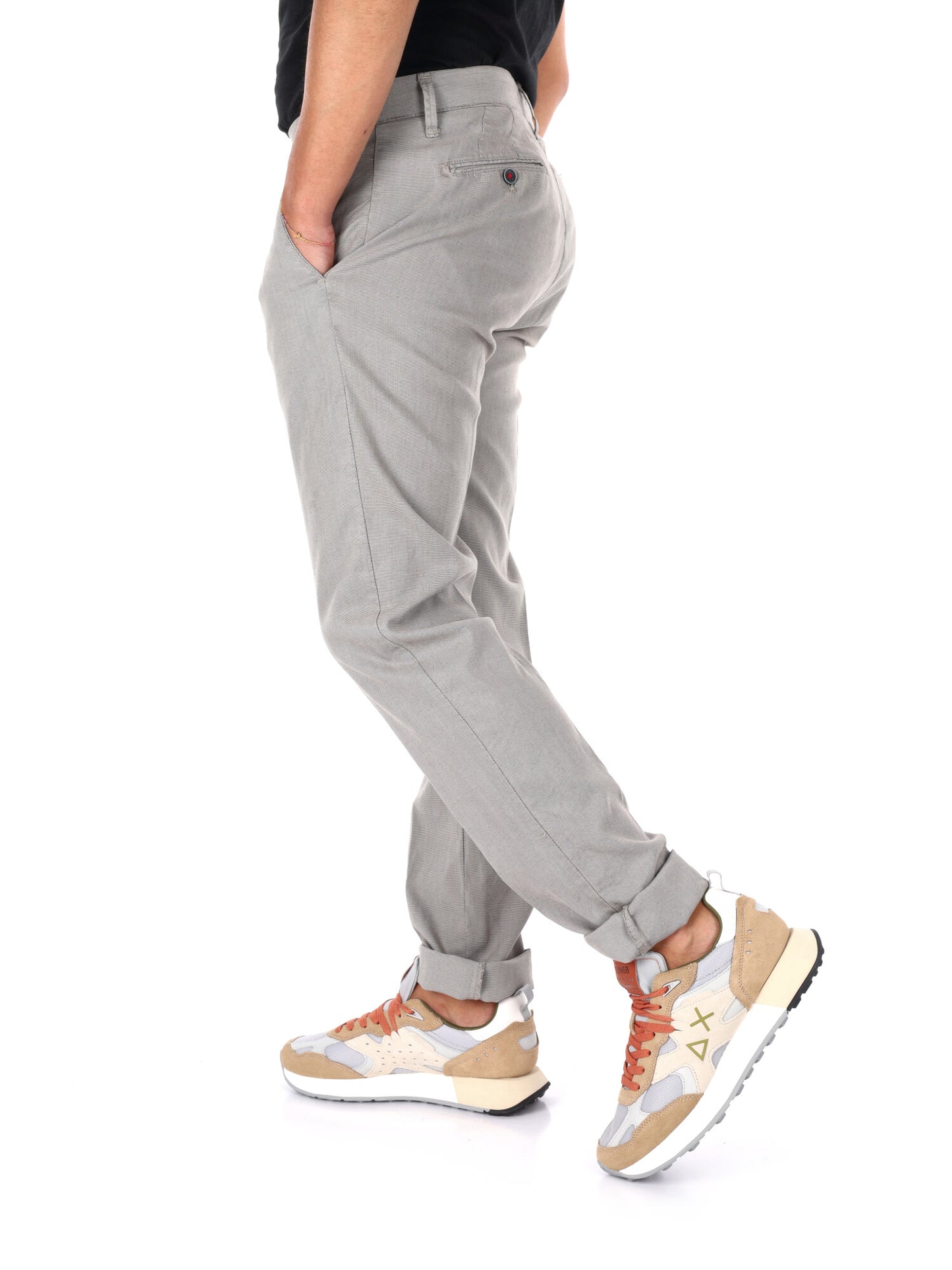 Pantaloni casual beige Fb S1290 Spago da uomo per uso quotidiano