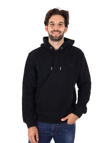 FELPA CON CAPPUCCIO ESSENTIAL SUPERDRY DA UOMO NERO