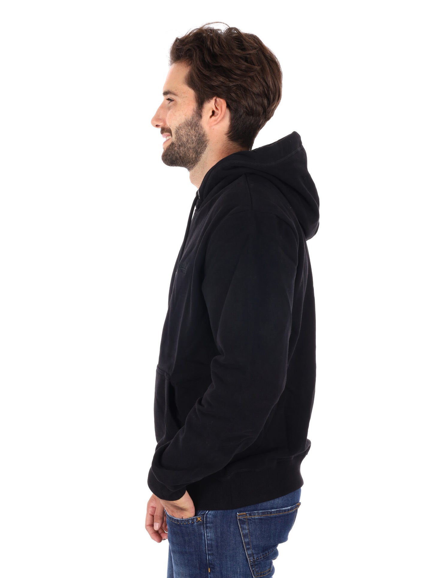 FELPA CON CAPPUCCIO ESSENTIAL SUPERDRY DA UOMO NERO