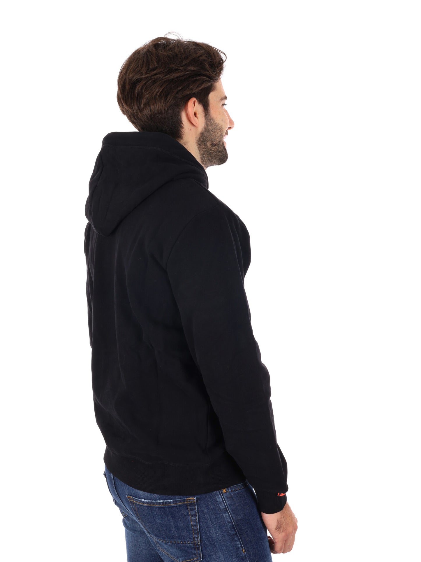 FELPA CON CAPPUCCIO ESSENTIAL SUPERDRY DA UOMO NERO