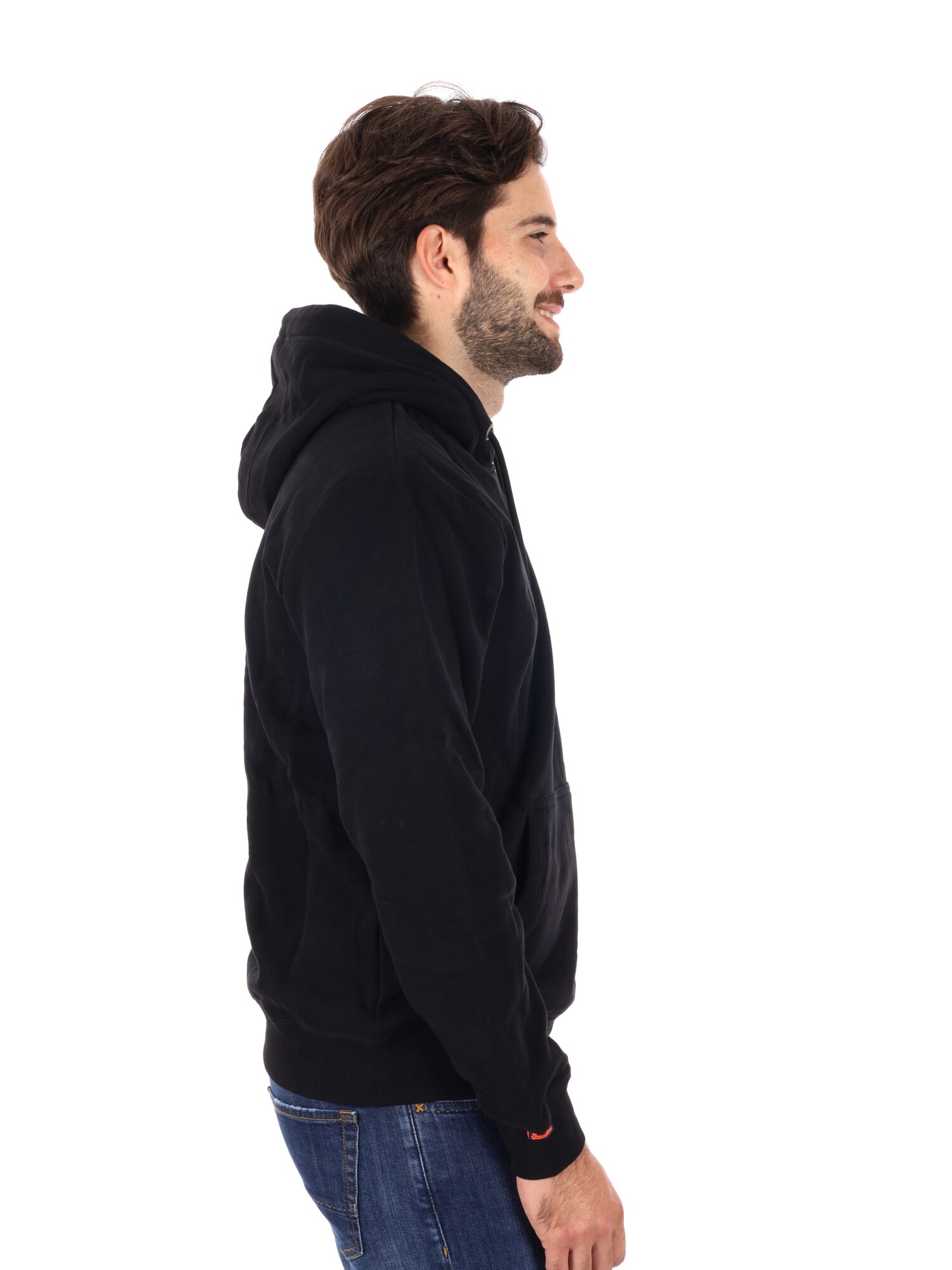FELPA CON CAPPUCCIO ESSENTIAL SUPERDRY DA UOMO NERO