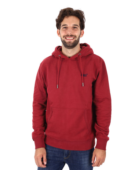FELPA CON CAPPUCCIO ESSENTIAL SUPERDRY DA UOMO BORDEAUX