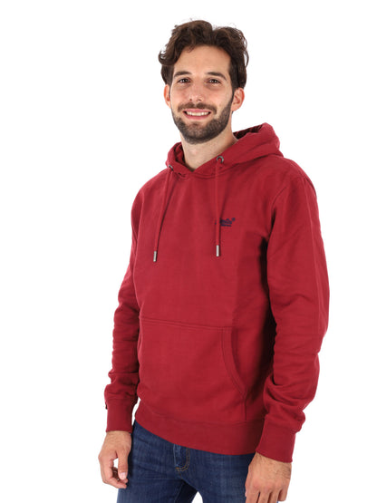 FELPA CON CAPPUCCIO ESSENTIAL SUPERDRY DA UOMO BORDEAUX