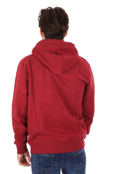 FELPA CON CAPPUCCIO ESSENTIAL SUPERDRY DA UOMO BORDEAUX