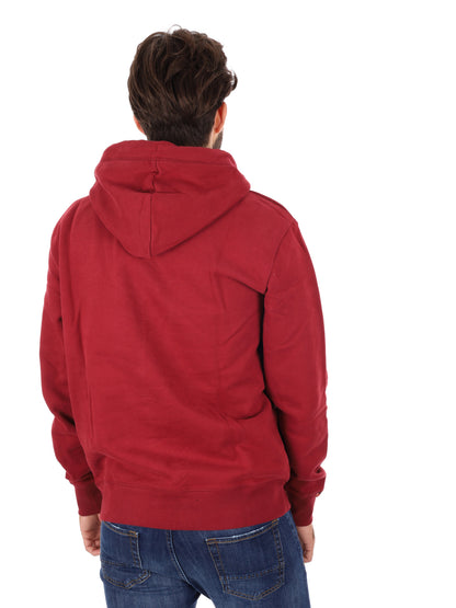 FELPA CON CAPPUCCIO ESSENTIAL SUPERDRY DA UOMO BORDEAUX