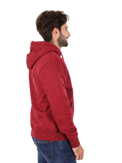 FELPA CON CAPPUCCIO ESSENTIAL SUPERDRY DA UOMO BORDEAUX