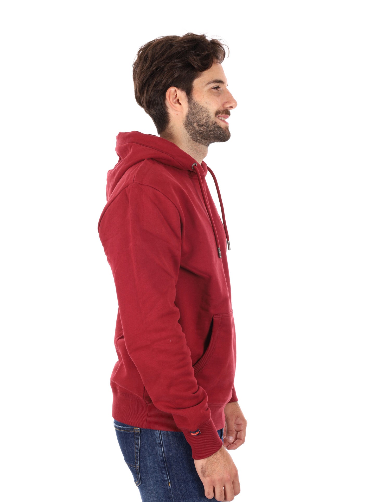 FELPA CON CAPPUCCIO ESSENTIAL SUPERDRY DA UOMO BORDEAUX