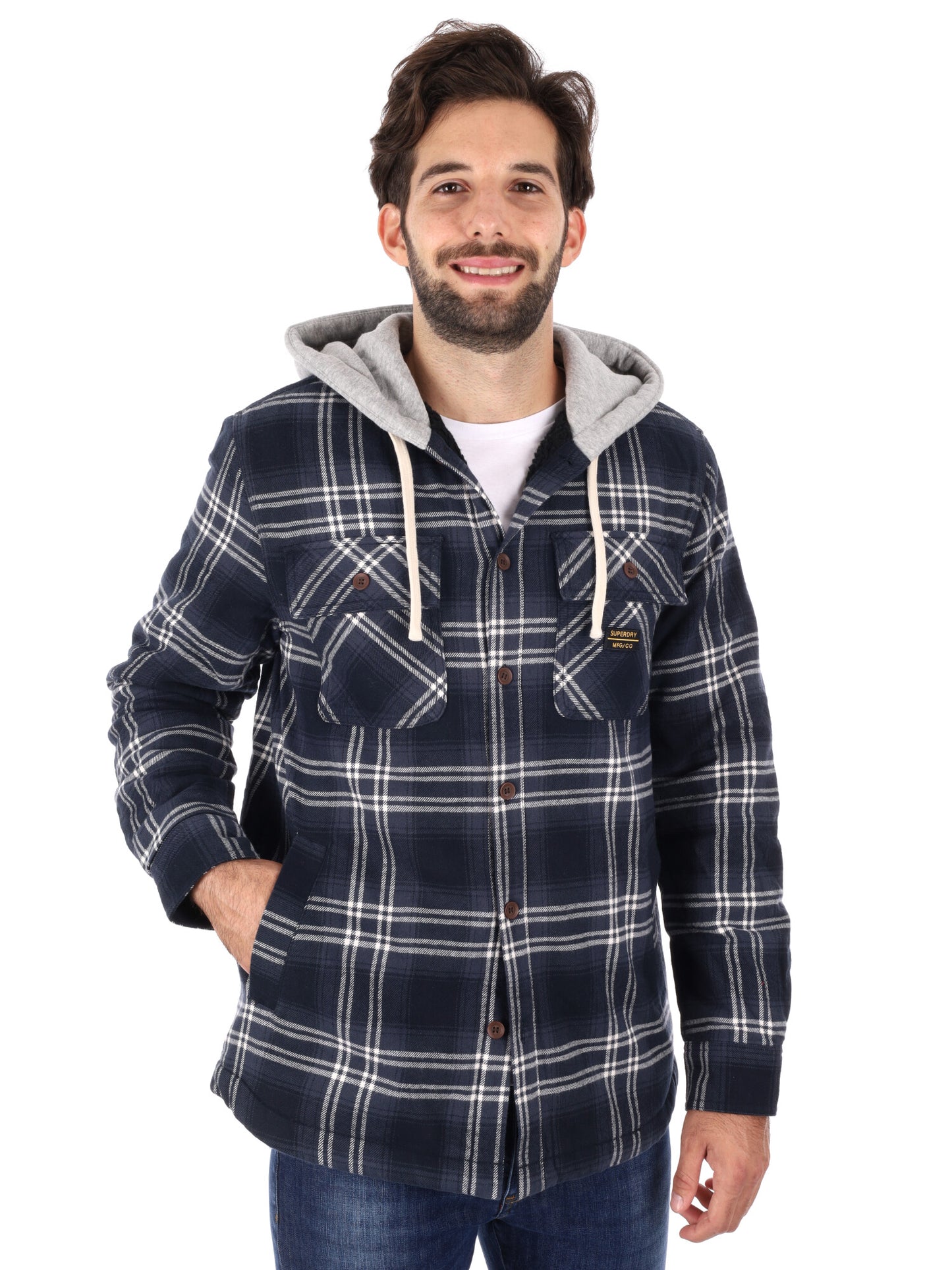 GIUBBINO SURPLUS CON CAPPUCCIO SUPERDRY DA UOMO BLU