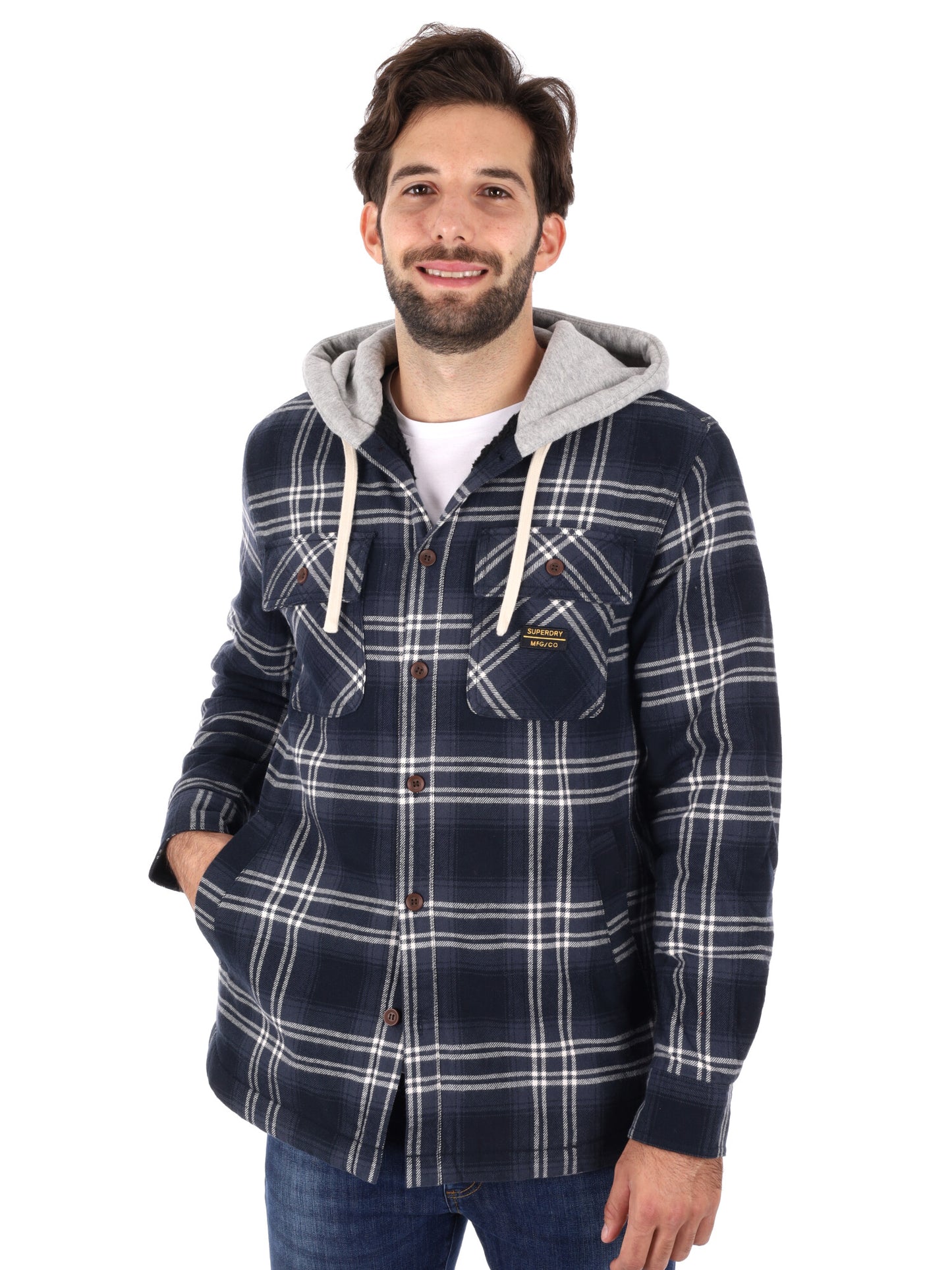 GIUBBINO SURPLUS CON CAPPUCCIO SUPERDRY DA UOMO BLU