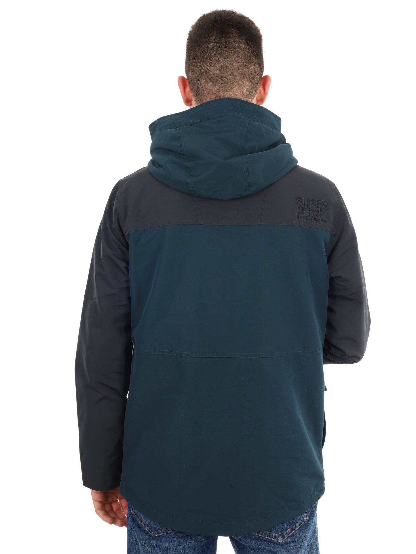 GIUBBINO COLORBLOCK CON CAPPUCCIO SUPERDRY DA UOMO BLU