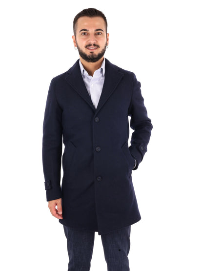 Fb Setaro 89, cappotto da uomo blu