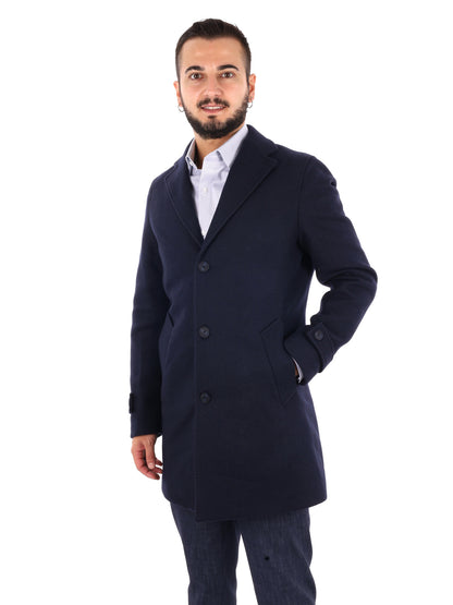 Fb Setaro 89, cappotto da uomo blu