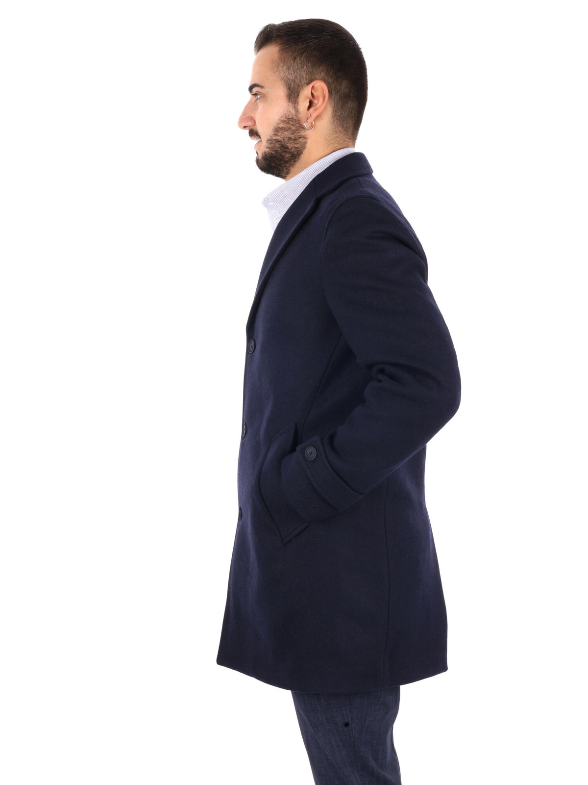 Fb Setaro 89, cappotto da uomo blu